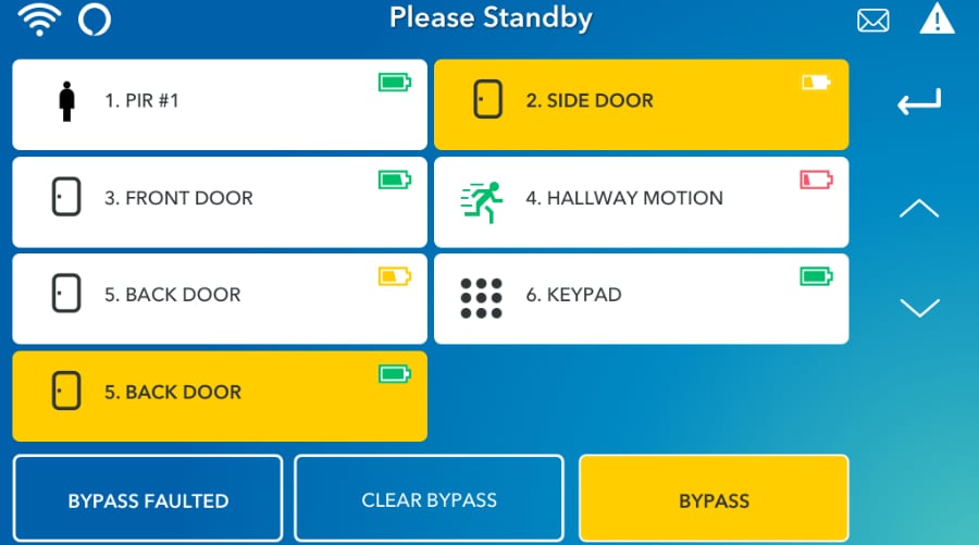 Hammond security system command screen.